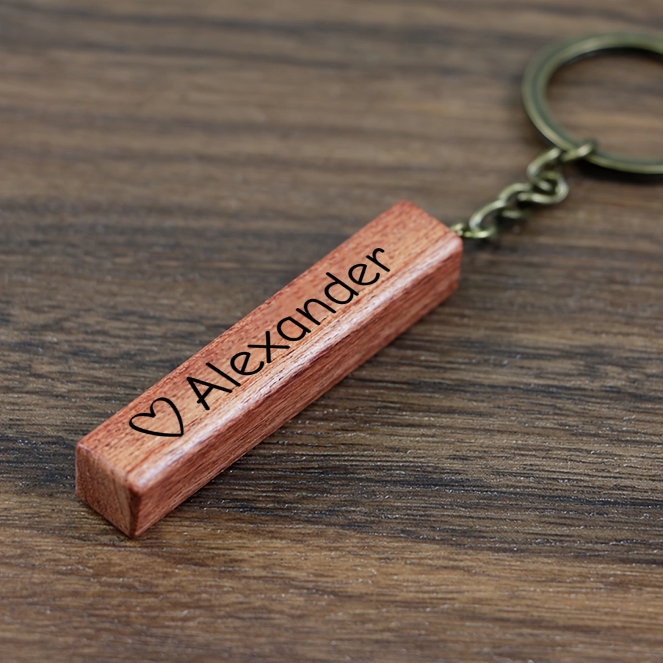 Rosenholz Schlüsselanhänger - personalisierbar
