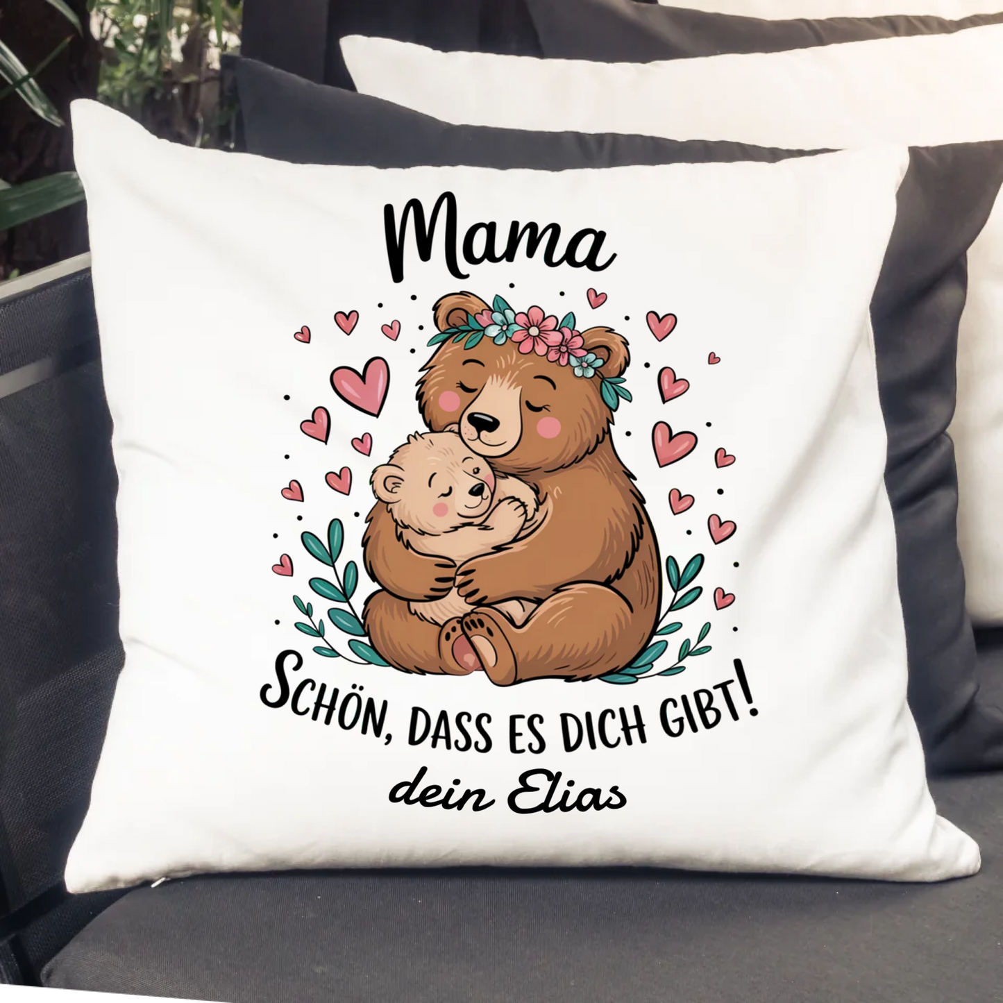 Mama schön dass es dich gibt - Personalisierbares Kissen