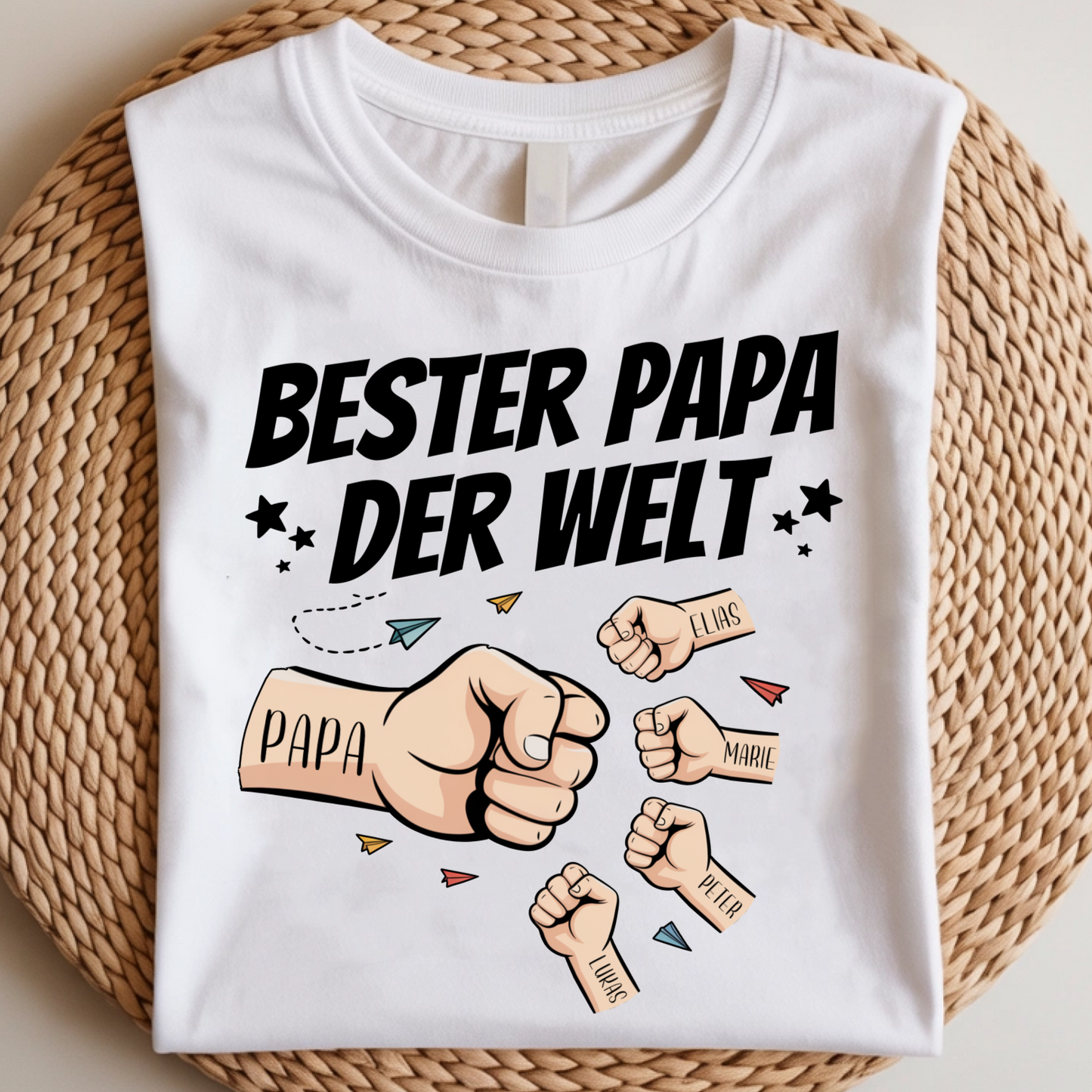 Bester Papa der Welt - Personalisierbares T-Shirt