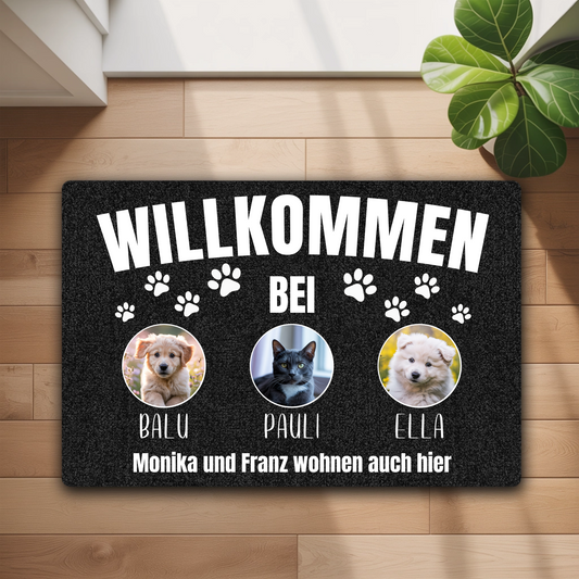 Willkommen bei den Haustieren - Personalisierbare Fußmatte