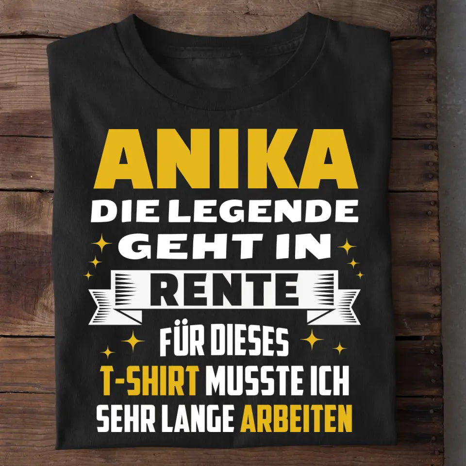 Legende geht in Rente - Personalisierbares Damen T-Shirt