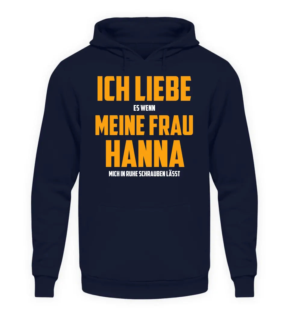 Ich liebe meine Frau - Personalisierbarer Hoodie
