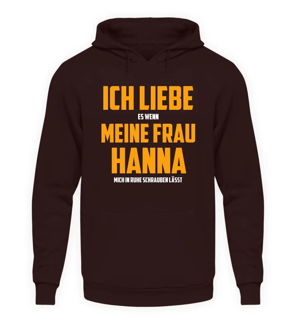 Ich liebe meine Frau - Personalisierbarer Hoodie