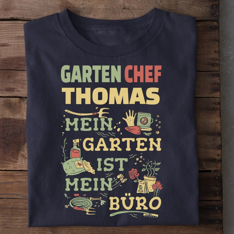 Tuinbaas op kantoor - Gepersonaliseerd heren T-shirt