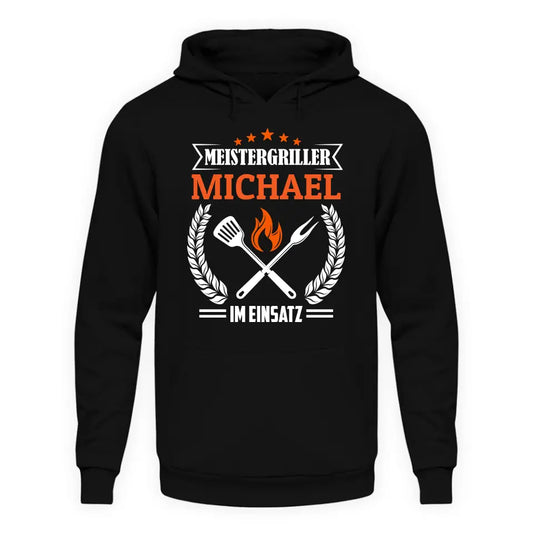Meistergriller im Einsatz - Personalisierbarer Hoodie