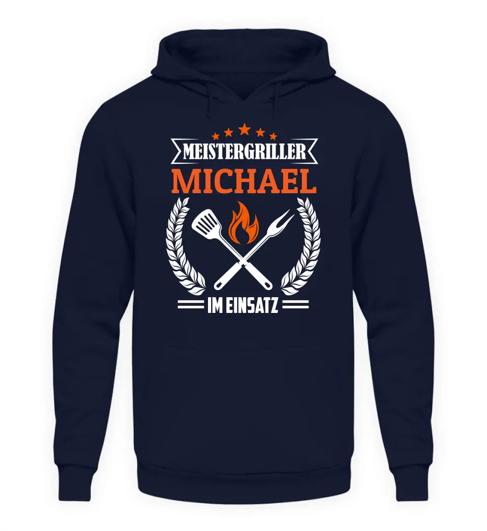Meistergriller im Einsatz - Personalisierbarer Hoodie