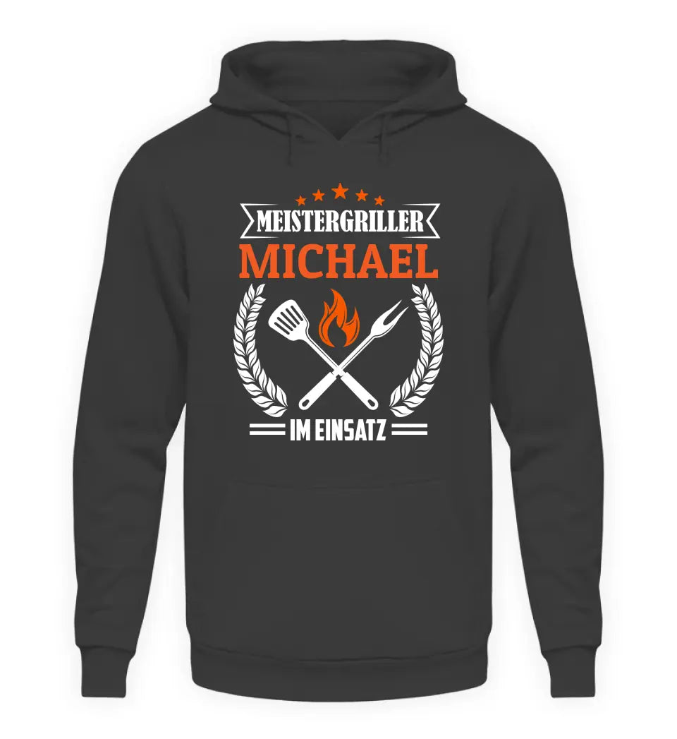 Meistergriller im Einsatz - Personalisierbarer Hoodie