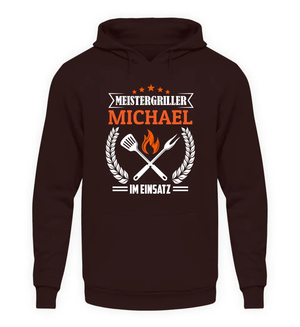 Meistergriller im Einsatz - Personalisierbarer Hoodie