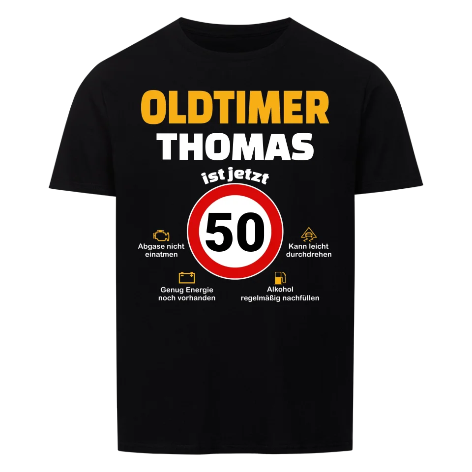 Geburtstags Geschenk Oldtimer - Personalisierbares Herren T-Shirt