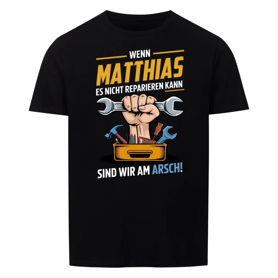 Lustige Heimwerker Papa oder Opa Geschenkidee - personalisierbares T-Shirt