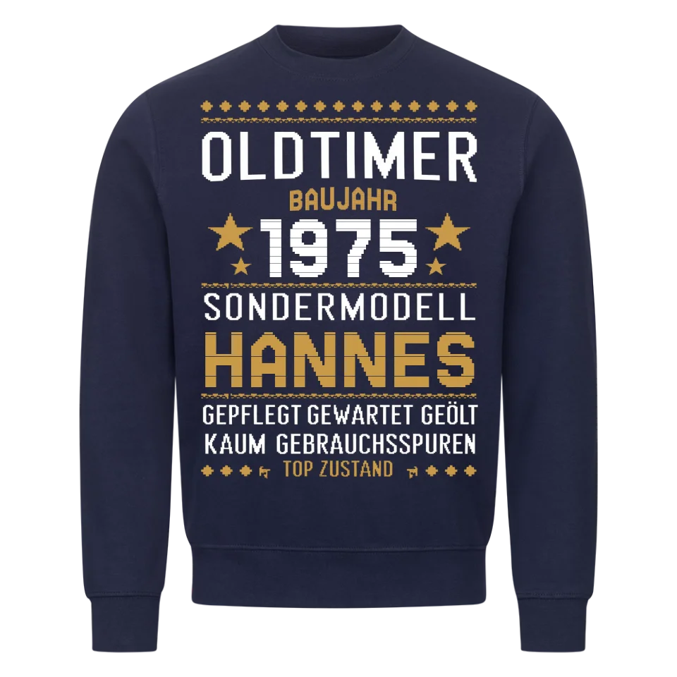 Oldtimer im Winter - Personalisierbarer Sweater