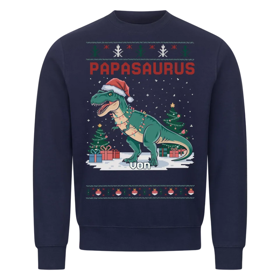 Papasaurus - Personalisierbarer Weihnachts Sweater
