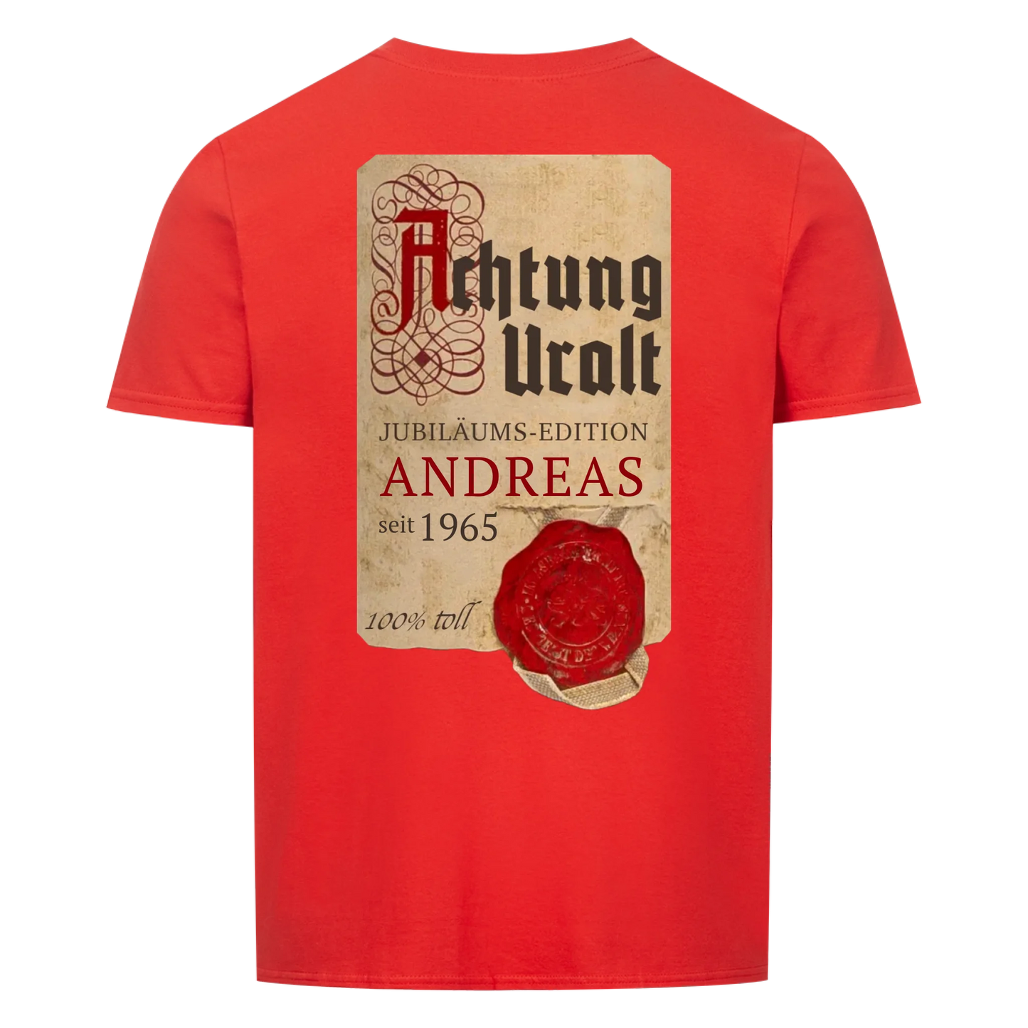 Achtung Uralt Backprint - Personalisierbar