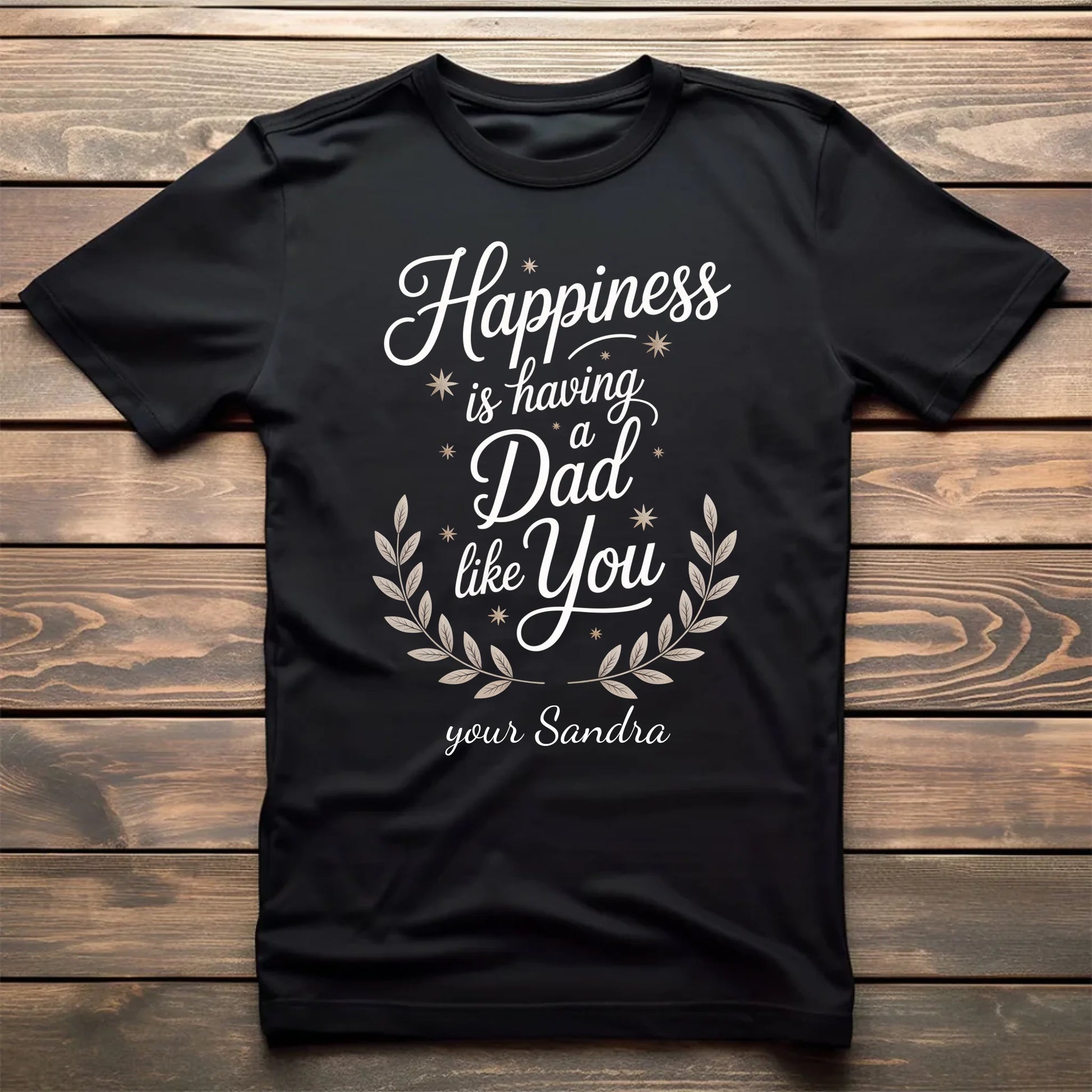 BlackTeeFlatlayWoodBackground