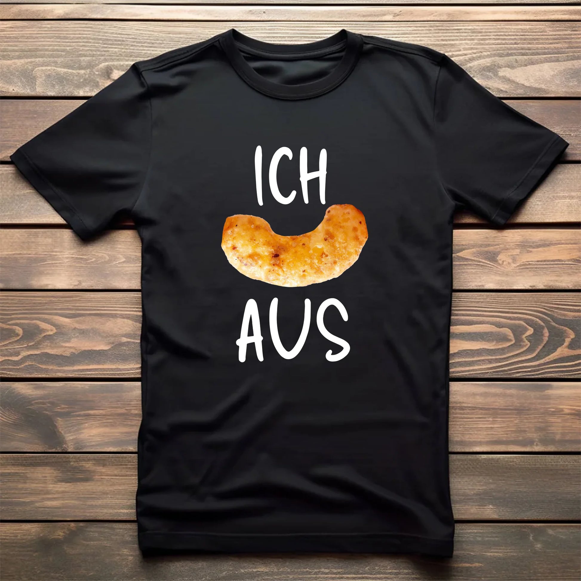 BlackTeeFlatlayWoodBackground