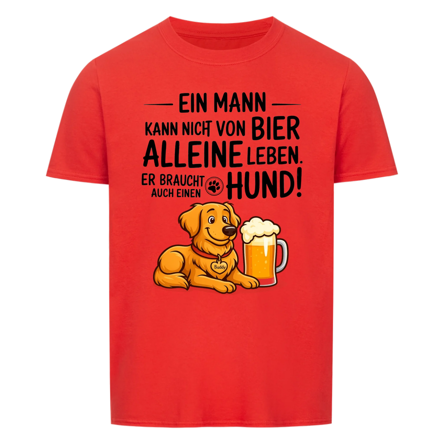 Hund und Bier - Personalisierbares T-Shirt