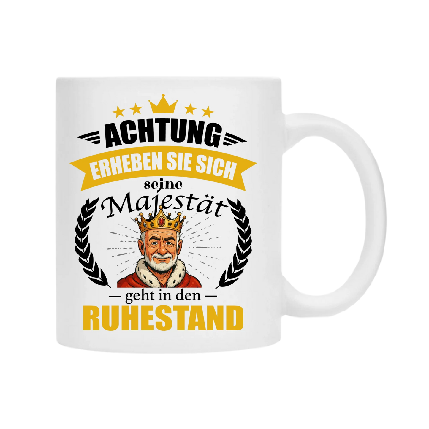 Der König geht in Rente - KI Comic Tasse