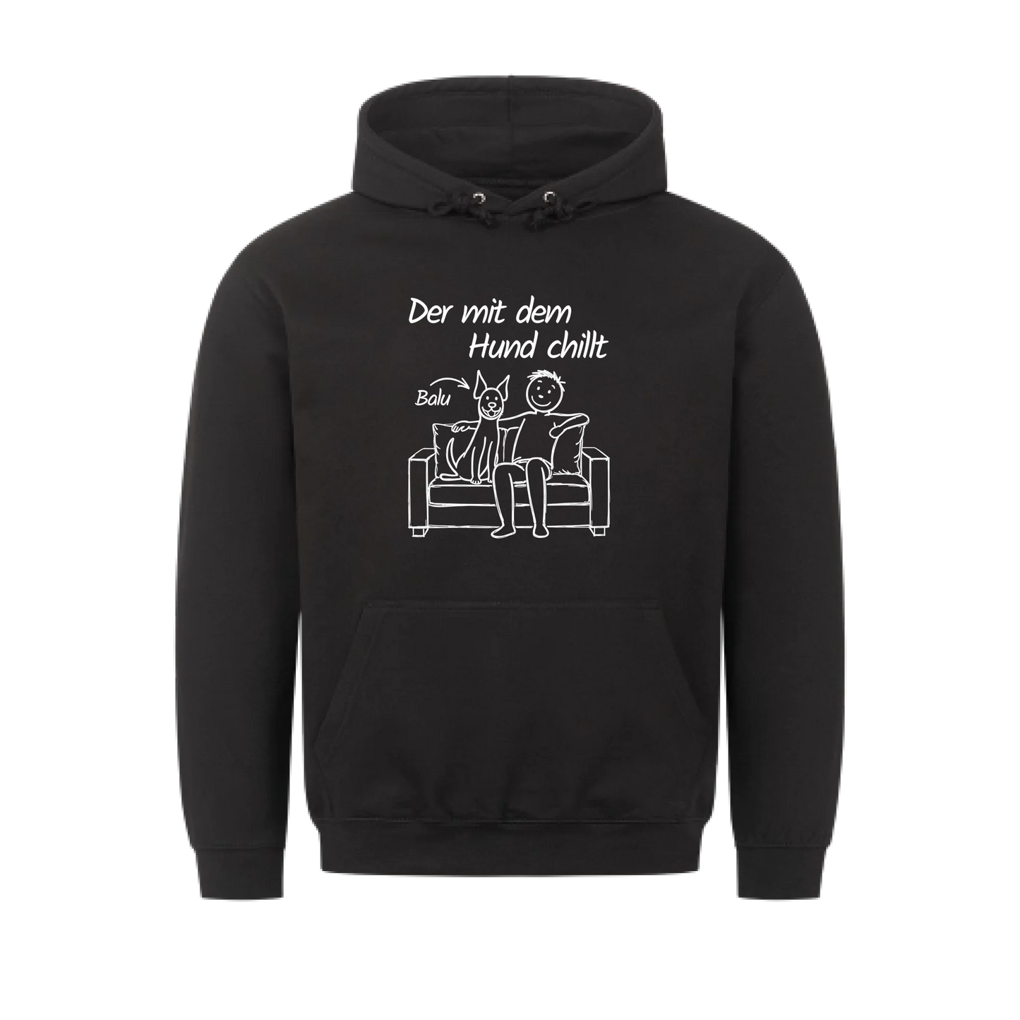 Der mit dem Hund chillt - Personalisierbarer Hoodie
