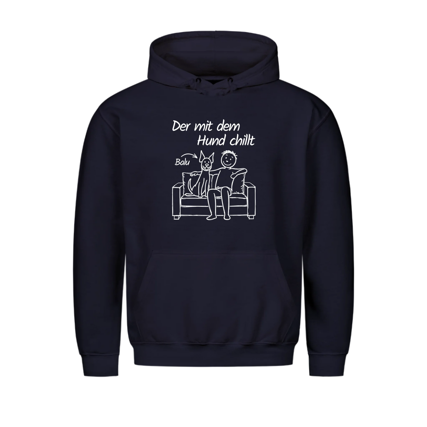 Der mit dem Hund chillt - Personalisierbarer Hoodie