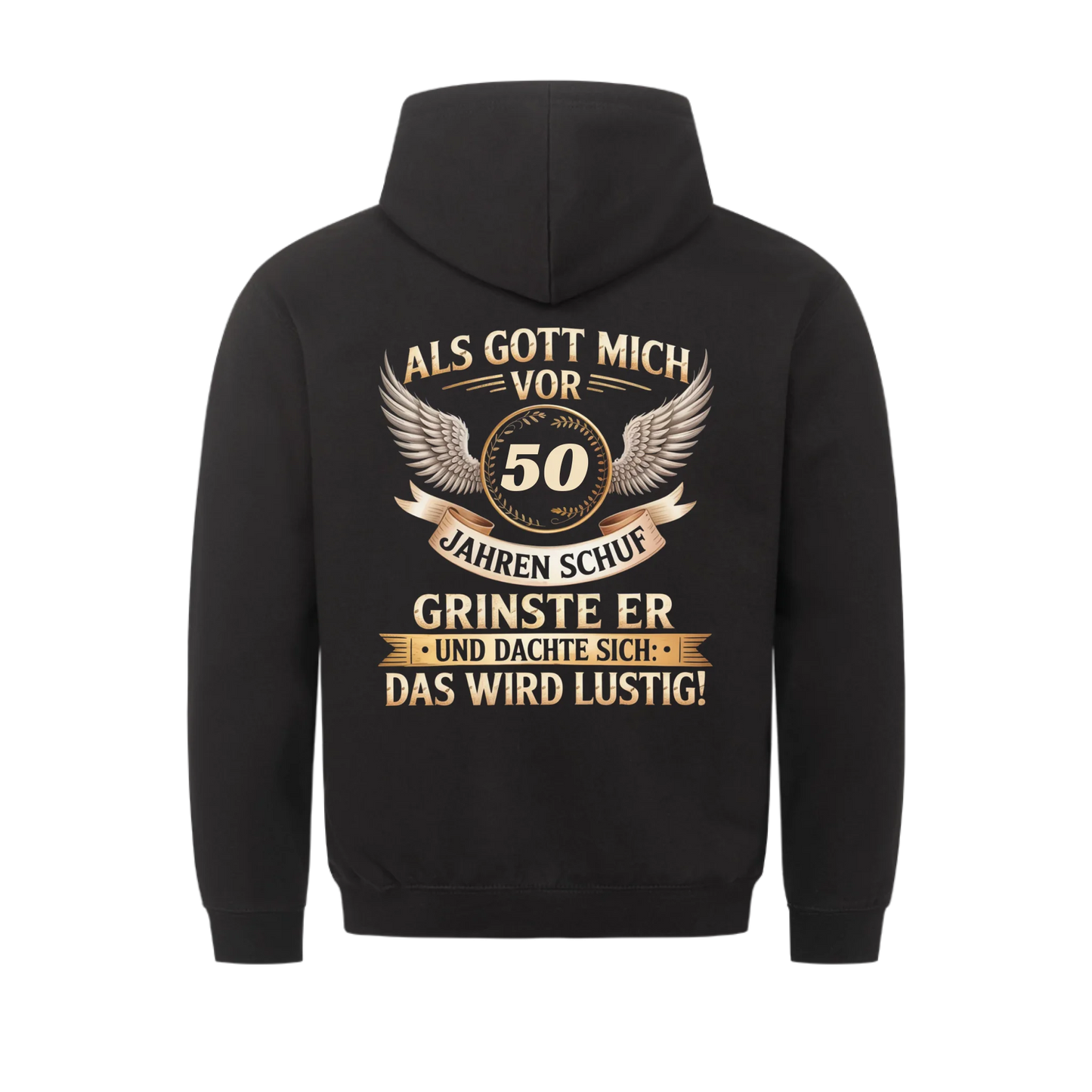 Als Gott mich schuf grinste er - Personalisierbarer Hoodie
