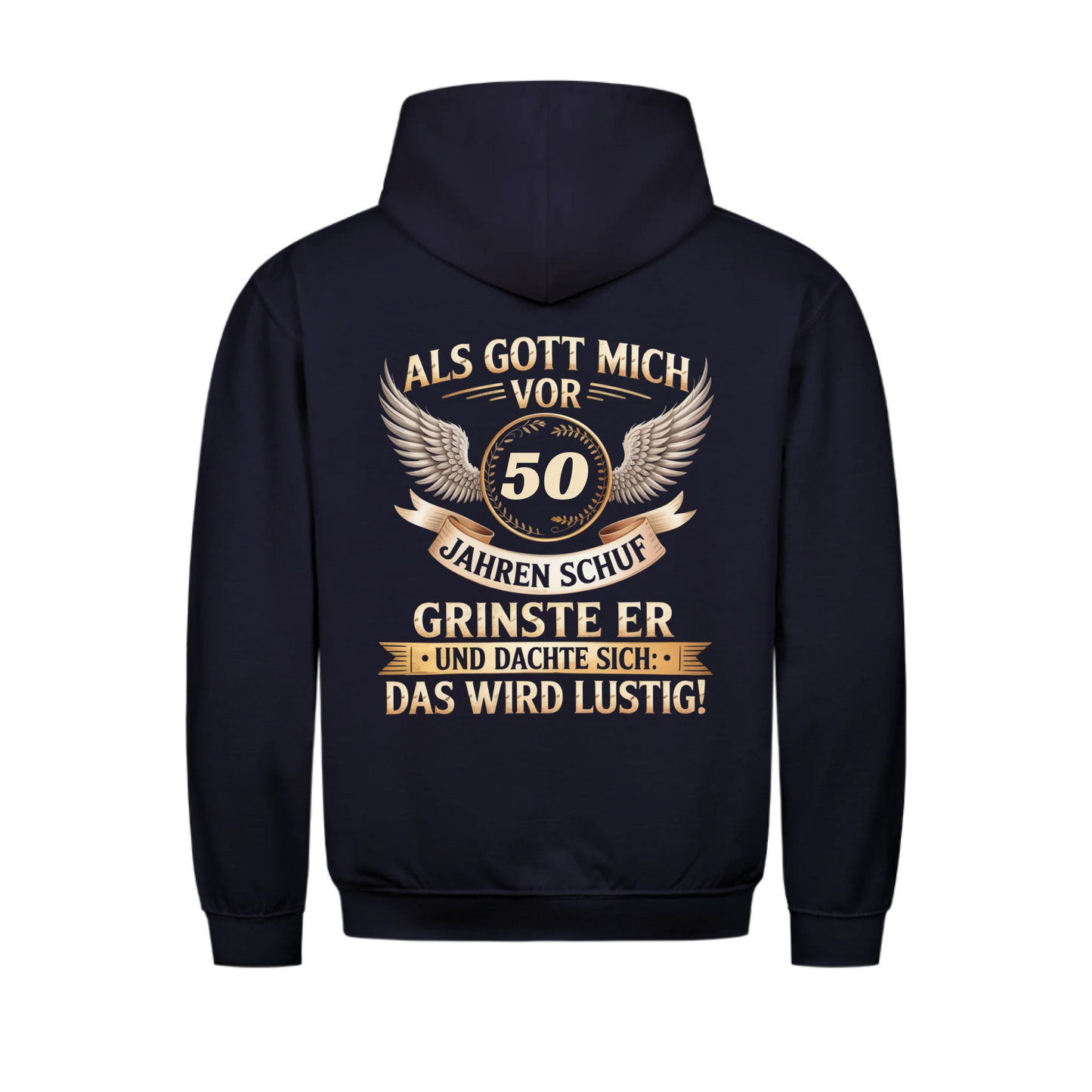 Als Gott mich schuf grinste er - Personalisierbarer Hoodie