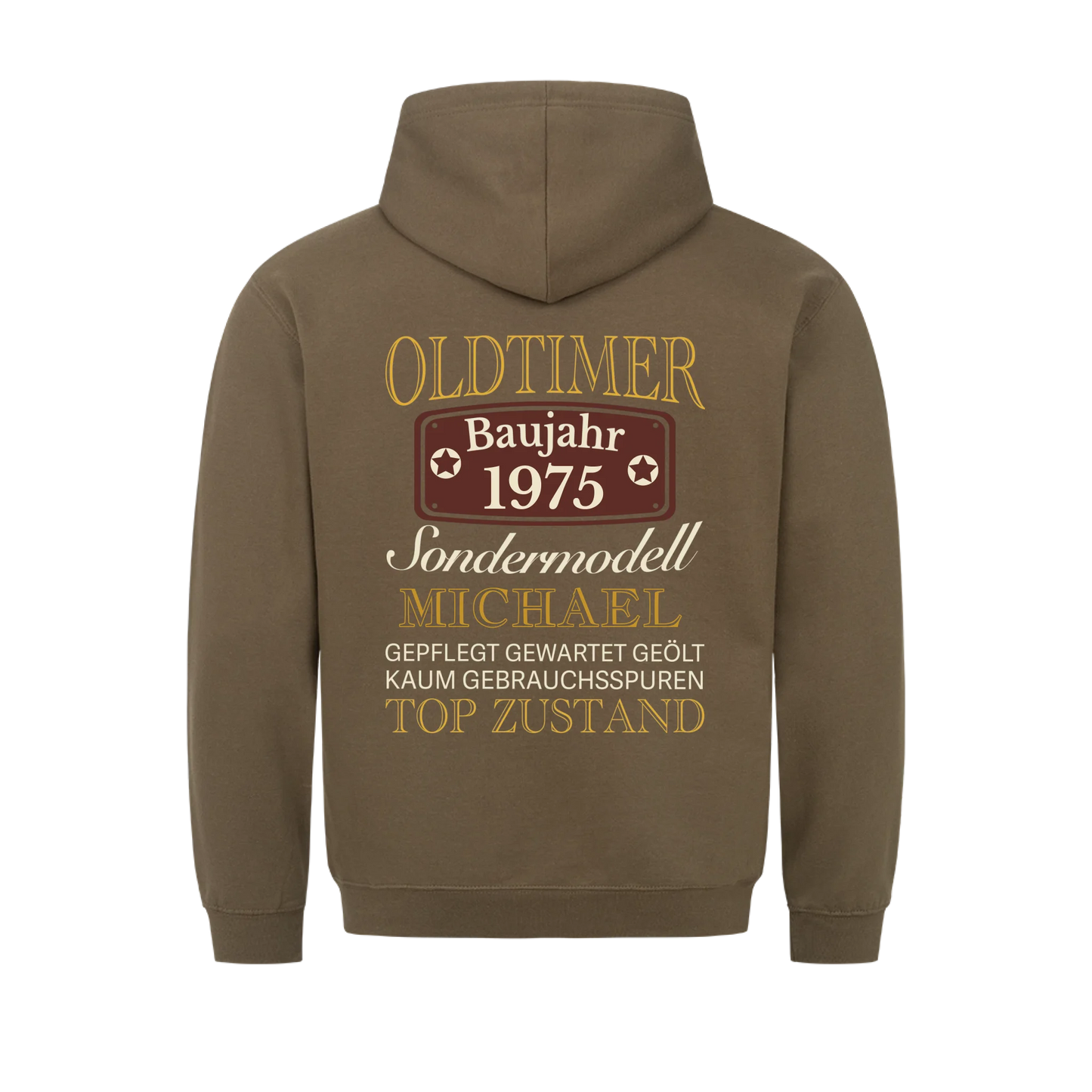 Oldtimer Sondermodell RÜCKENDRUCK - Personalisierbarer Hoodie