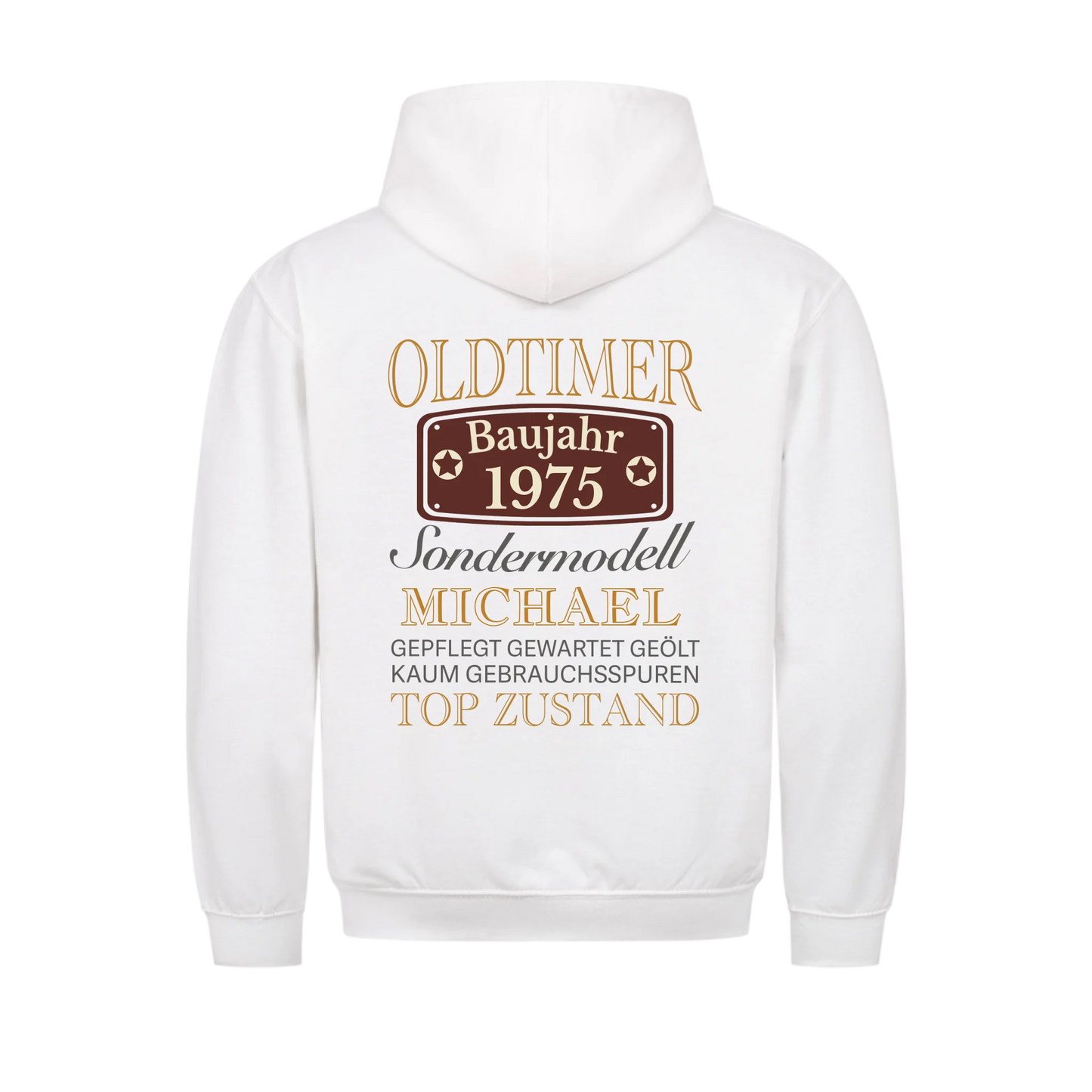 Oldtimer Sondermodell RÜCKENDRUCK - Personalisierbarer Hoodie
