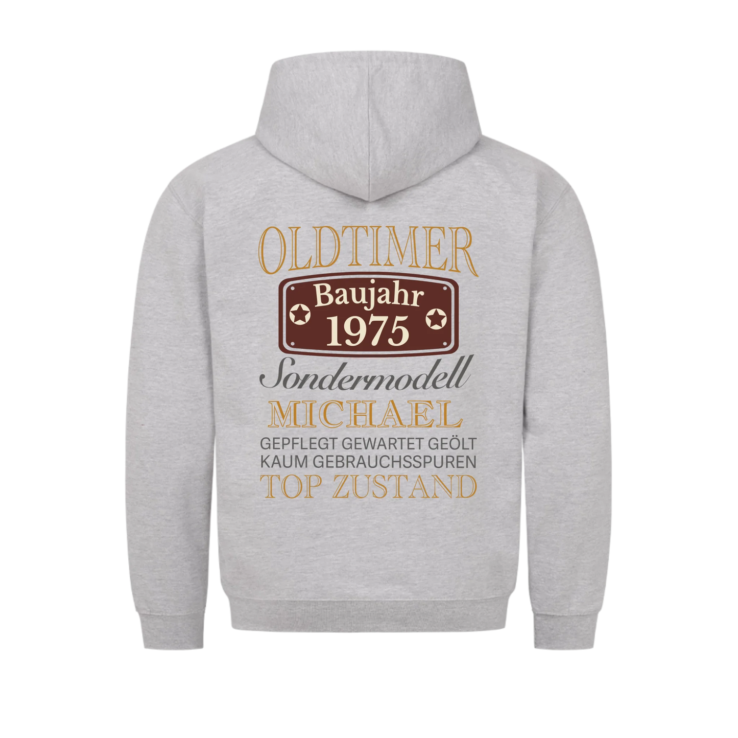 Oldtimer Sondermodell RÜCKENDRUCK - Personalisierbarer Hoodie