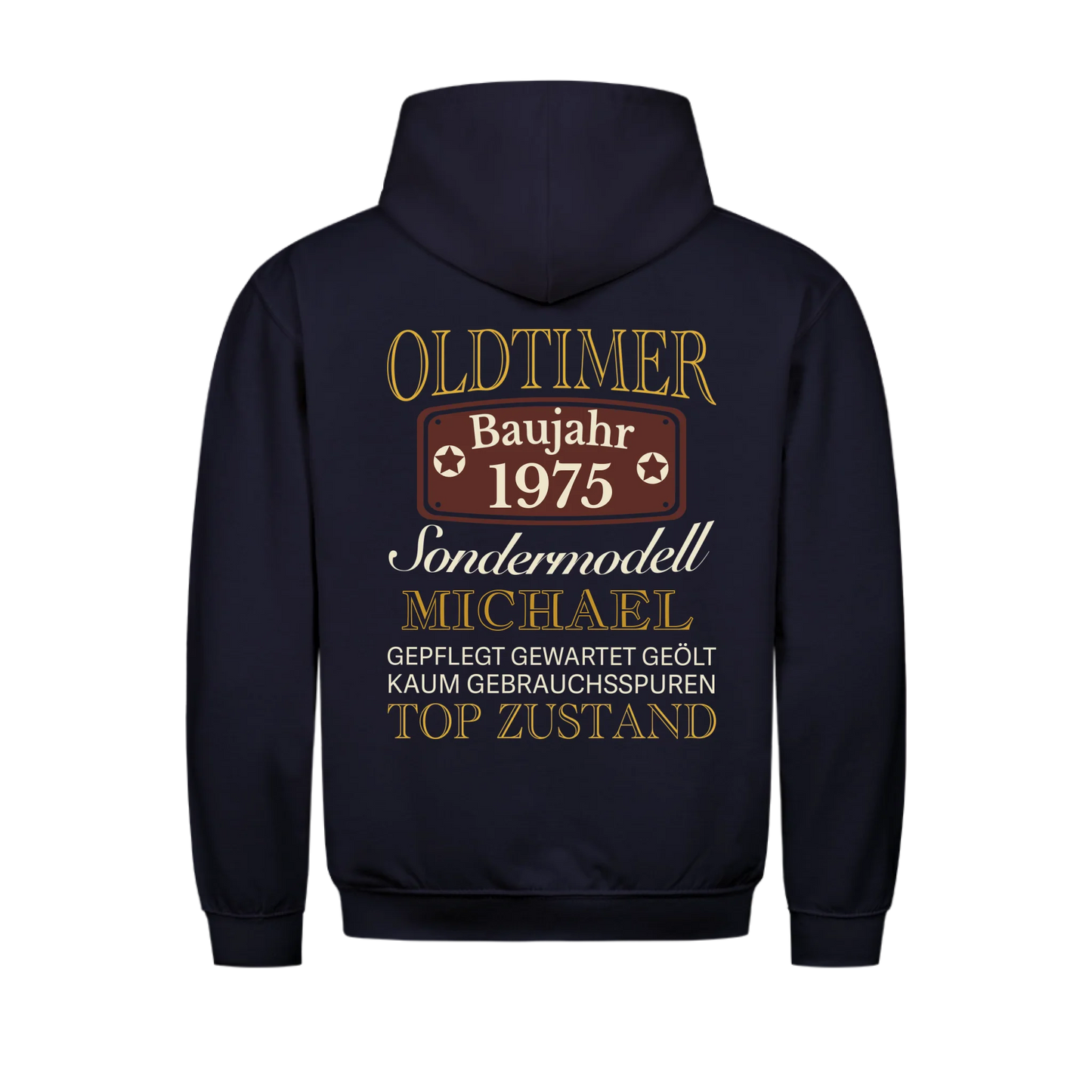 Oldtimer Sondermodell RÜCKENDRUCK - Personalisierbarer Hoodie