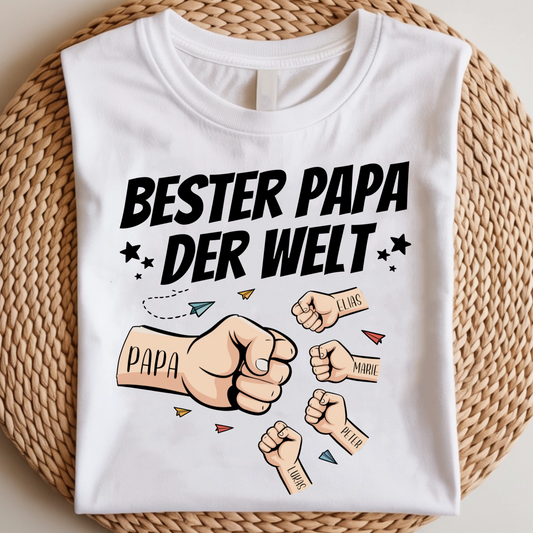 Bester Papa der Welt - Personalisierbares T-Shirt