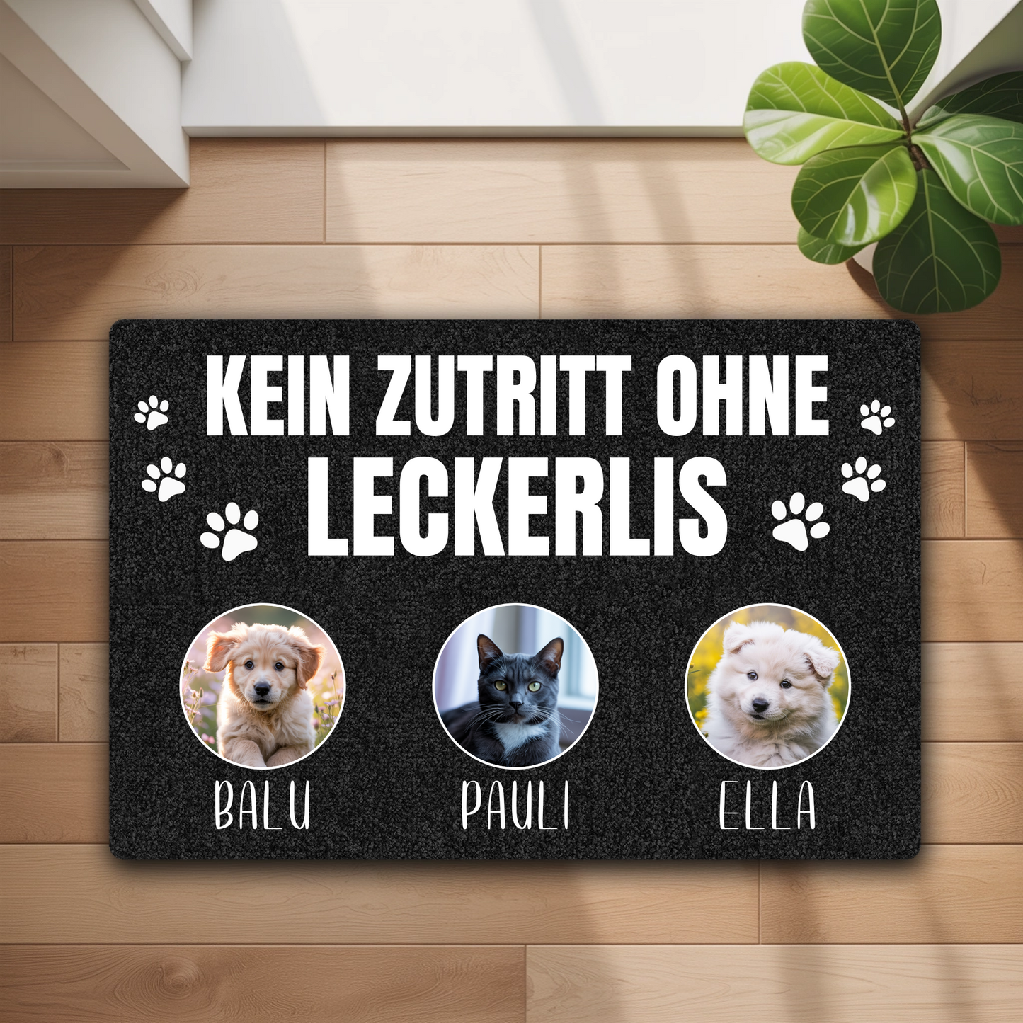 Kein Zutritt ohne Leckerlis - Personalisierbare Haustier Fußmatte
