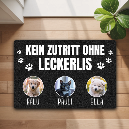 Kein Zutritt ohne Leckerlis - Personalisierbare Haustier Fußmatte