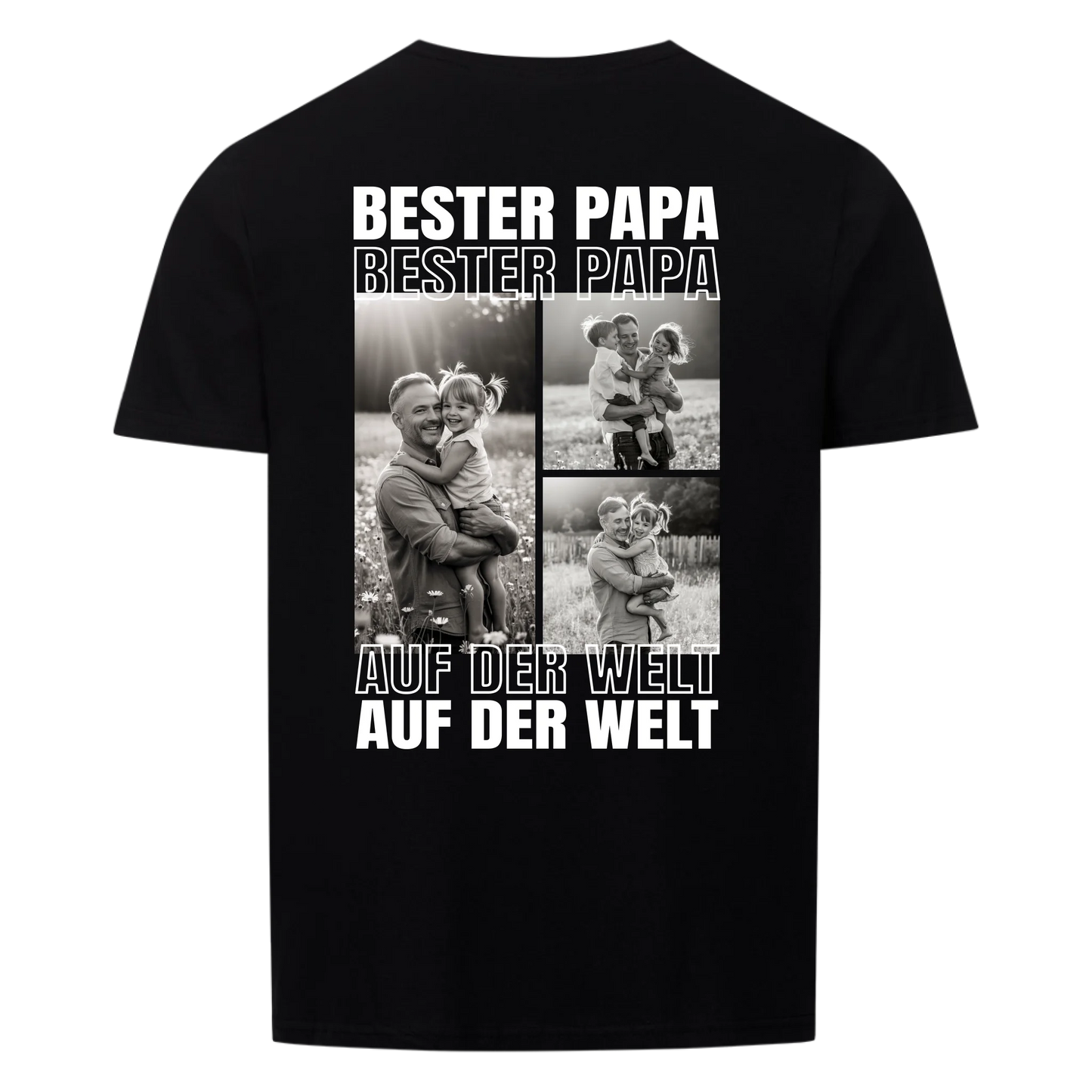 Bester Papa auf der Welt - Collage - Personalisiertes T-Shirt