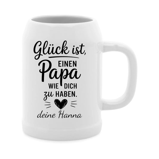 Glücks Papa - Personalisierter Bierkrug