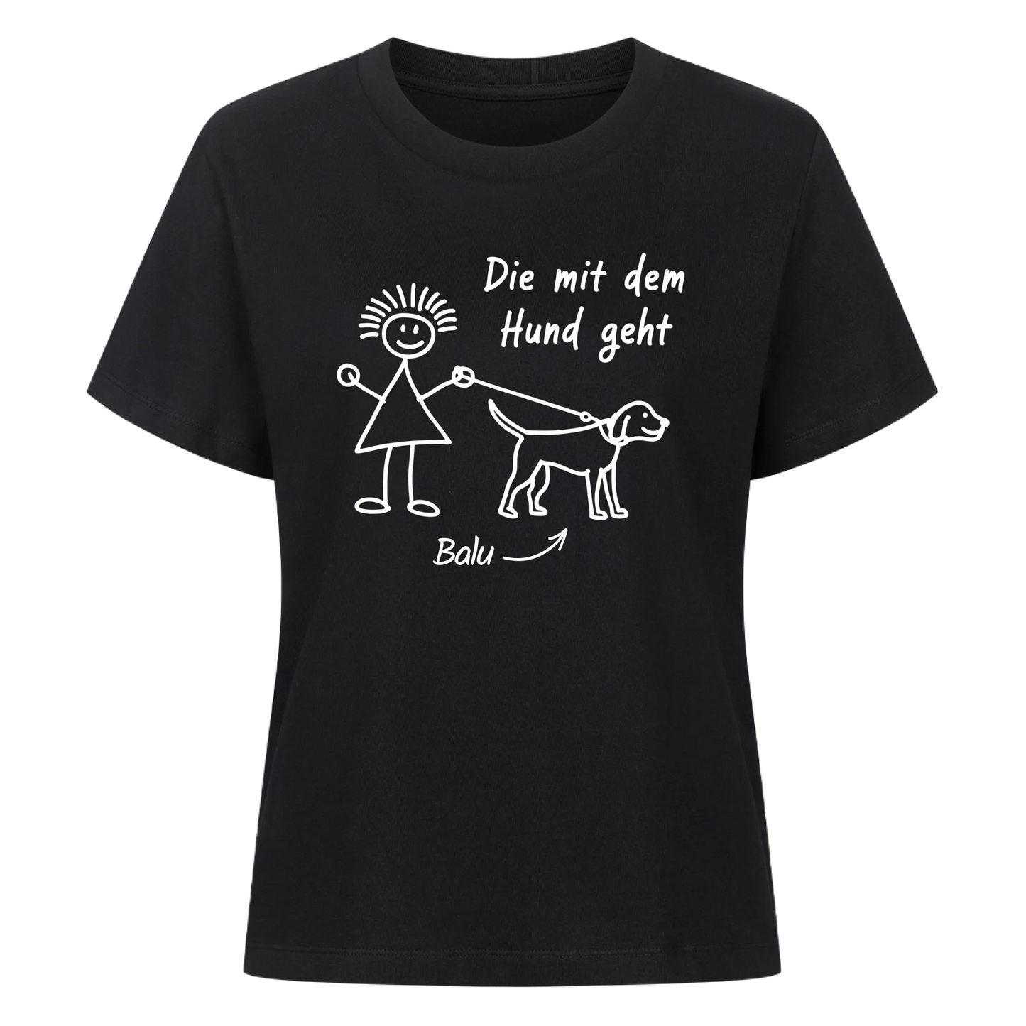 Die mit dem Hund geht - Personalisierbares Shirt