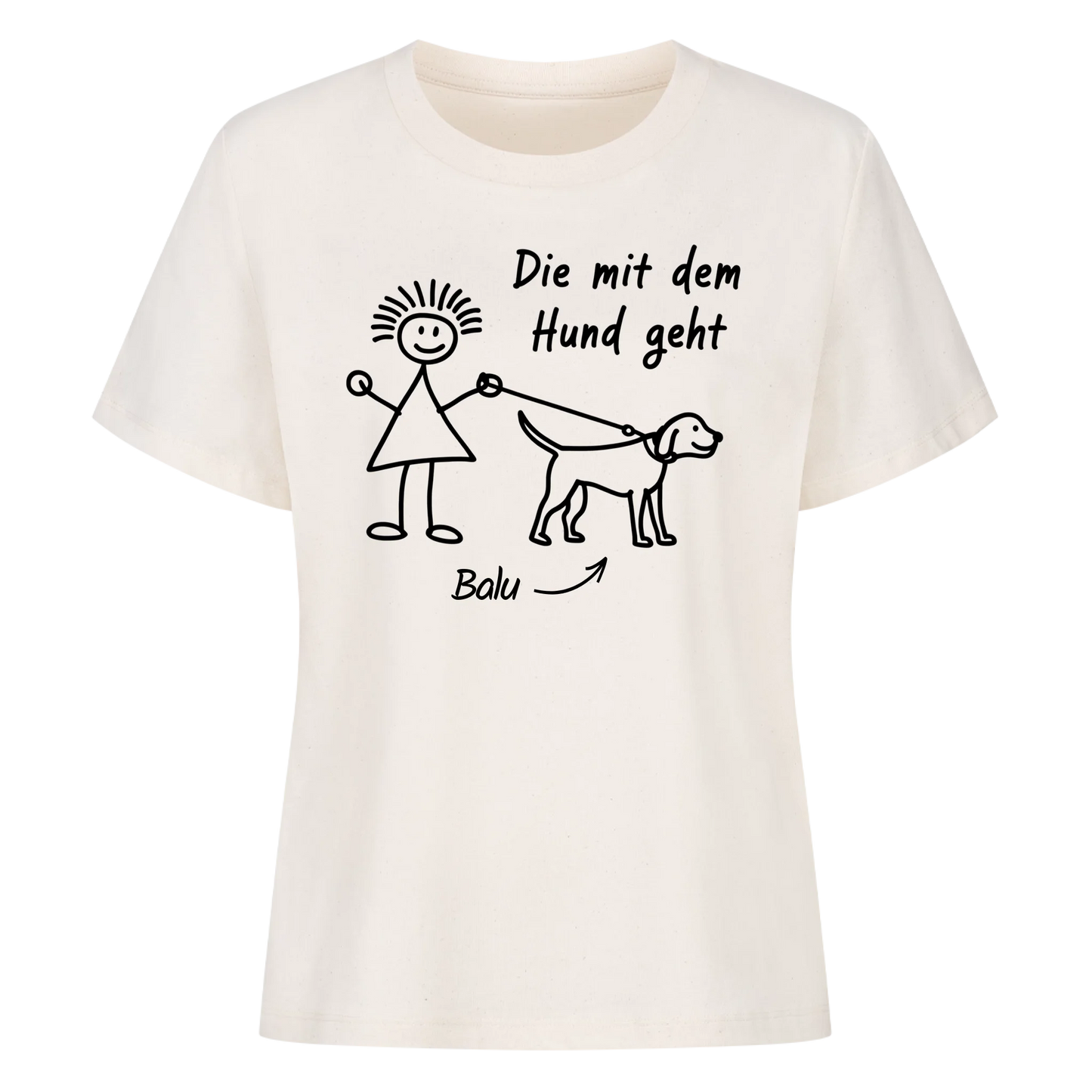 Die mit dem Hund geht - Personalisierbares Shirt