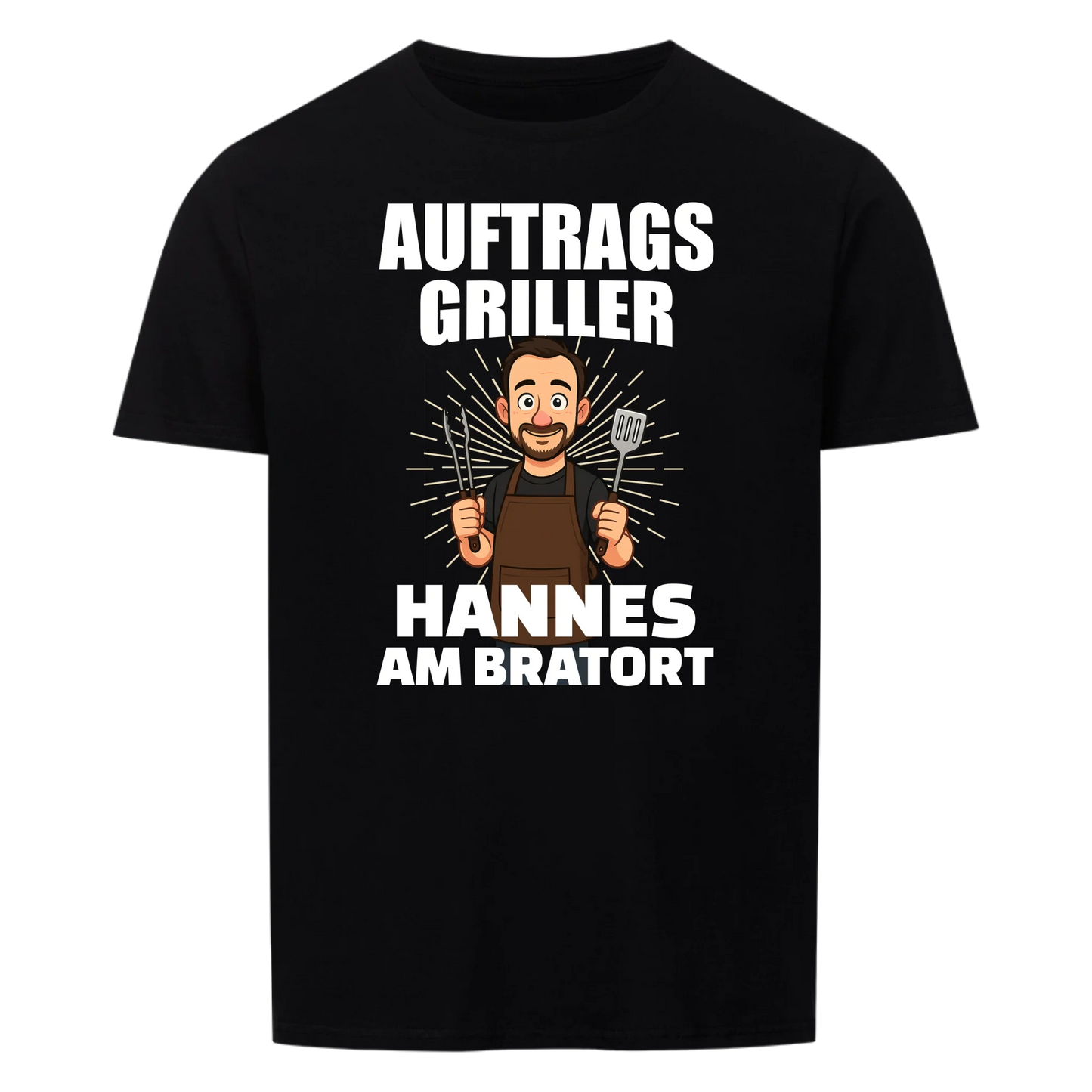 Auftragsgriller mit Comic-Bild - Personalisierbares T-Shirt