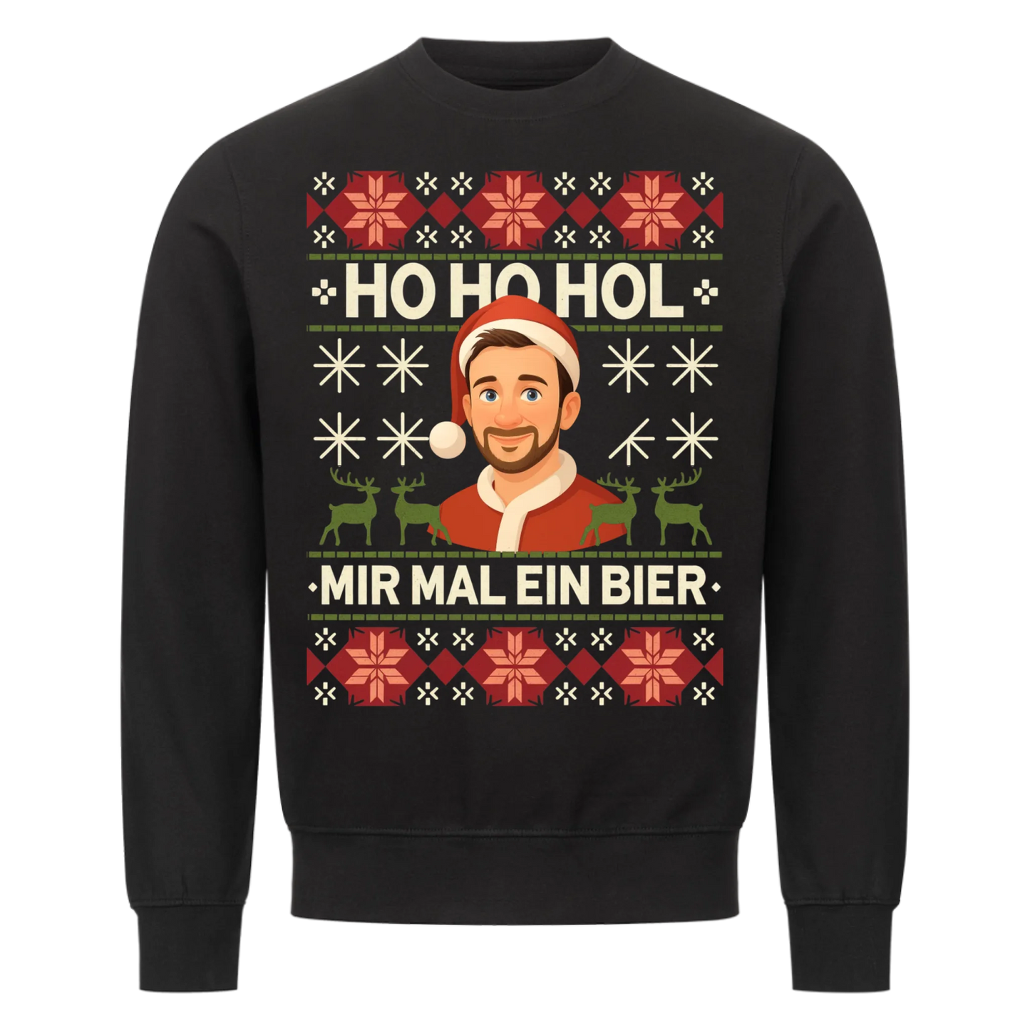 Hoho hol mir ein Bier - Personalisierbarer Weihnachts Sweater