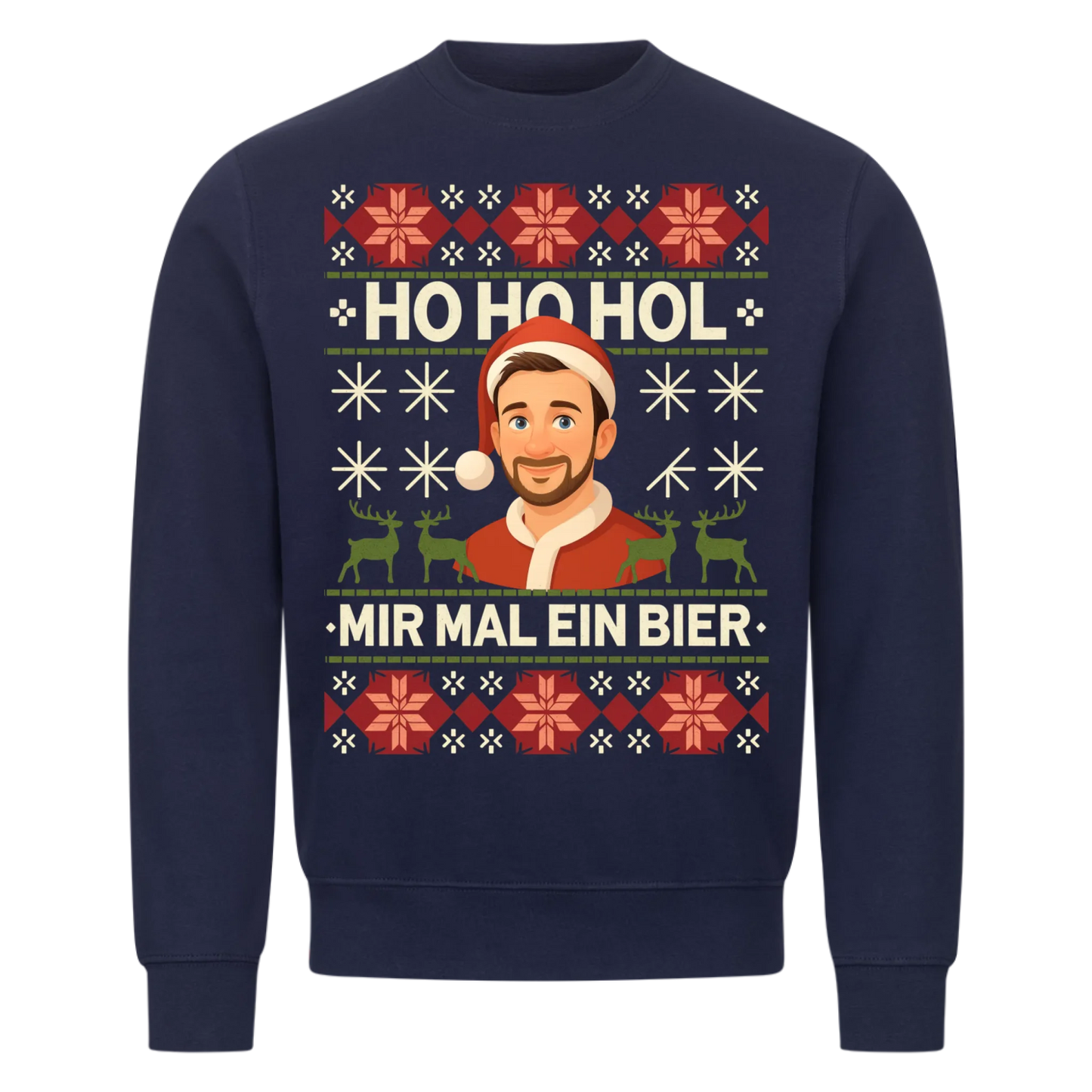 Hoho hol mir ein Bier - Personalisierbarer Weihnachts Sweater