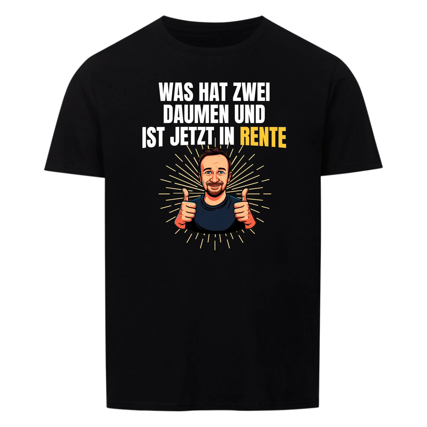 Zwei Daumen und in Rente - eigenes Comic-Bild - Personalisierbares T-Shirt