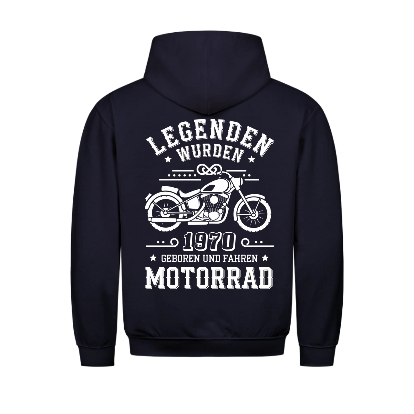 Legenden fahren Motorrad - Personalisierbarer Hoodie