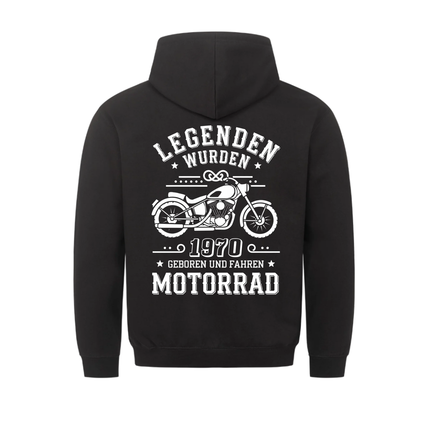 Legenden fahren Motorrad - Personalisierbarer Hoodie