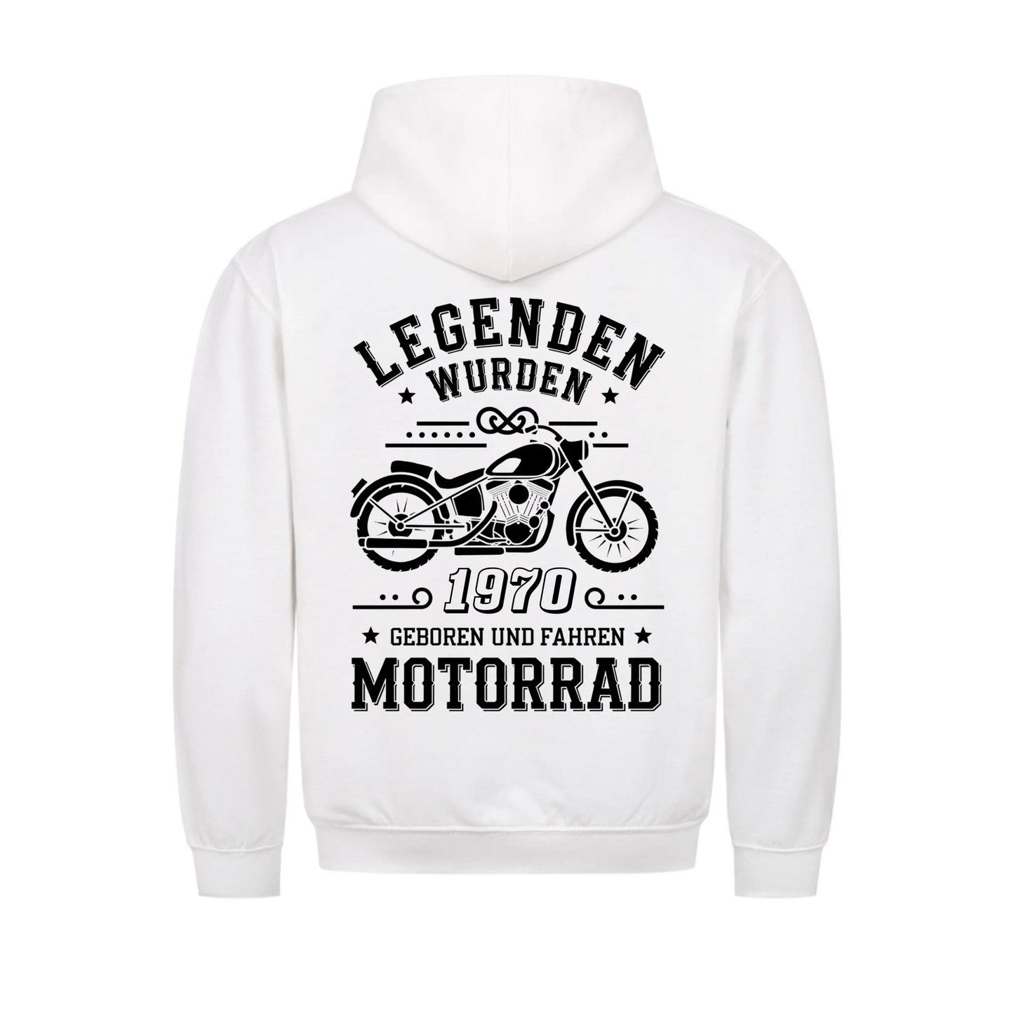 Legenden fahren Motorrad - Personalisierbarer Hoodie